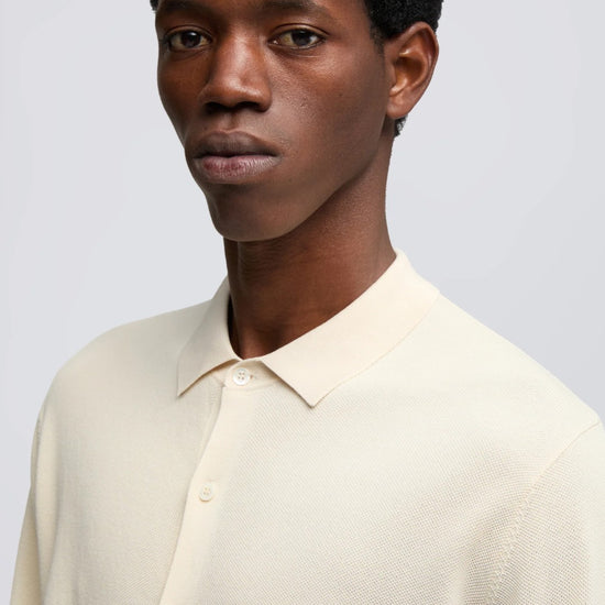 Natural Beige Knitted Poloshirt