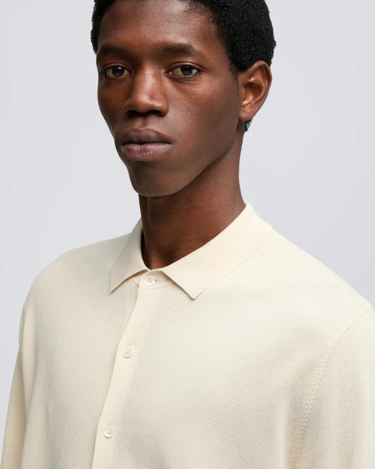 Natural Beige Knitted Poloshirt