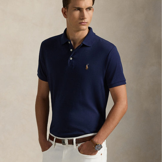 Refined Navy Soft Cotton Slim Fit Polo