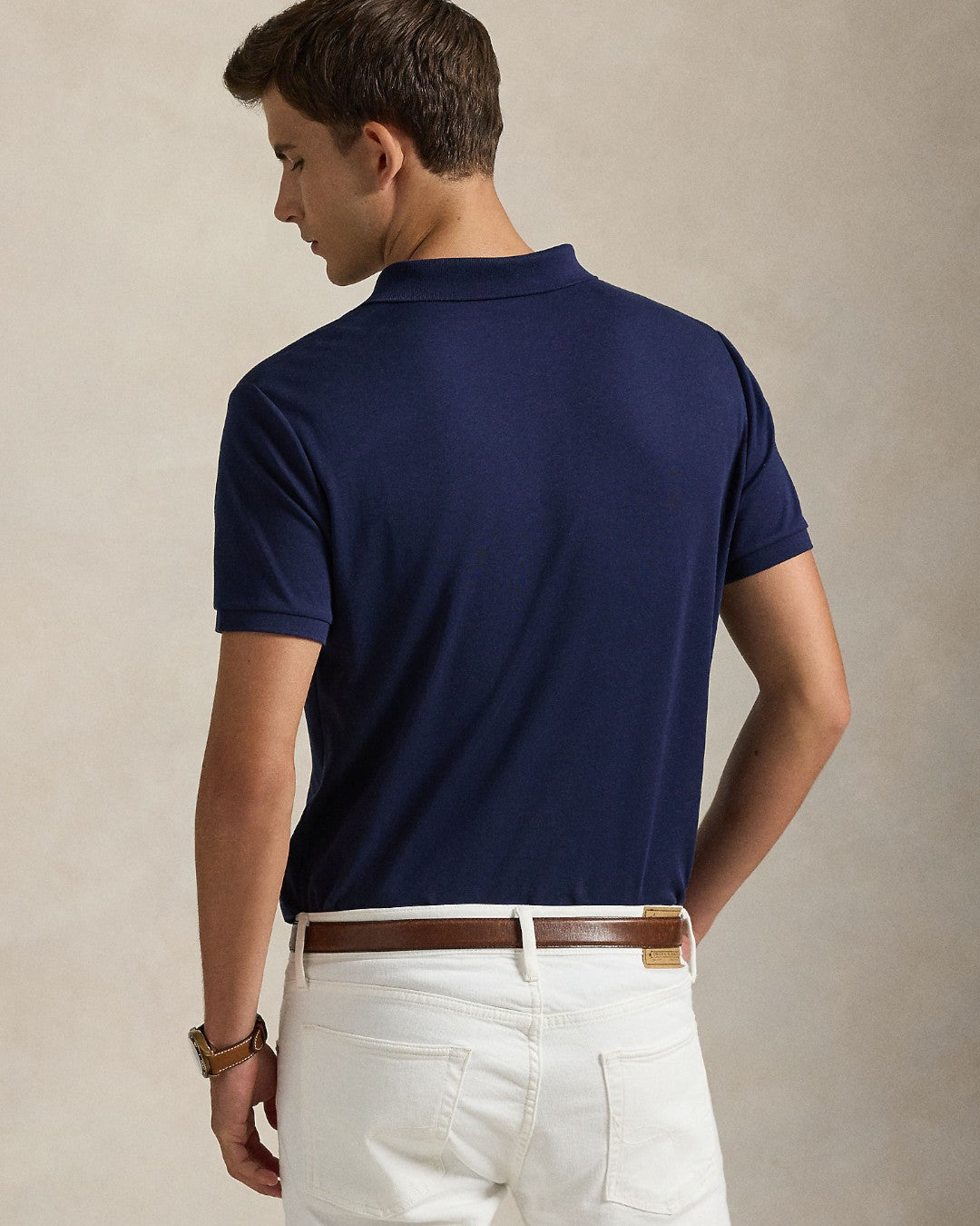 Refined Navy Soft Cotton Slim Fit Polo