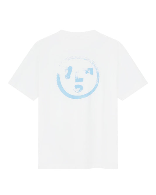 Optical White Brushstroke Face T-shirt