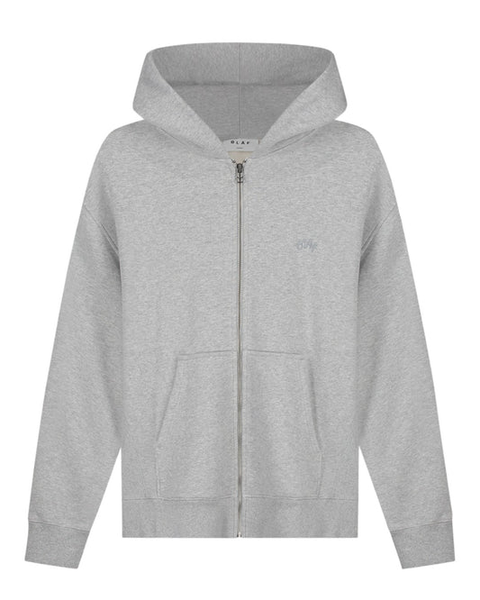 Heather Grey Signature Zip Hoodie