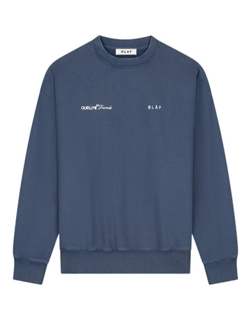 Navy Script Friends Boxy Sweater