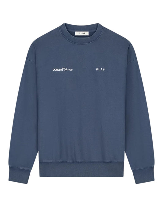 Navy Script Friends Boxy Sweater