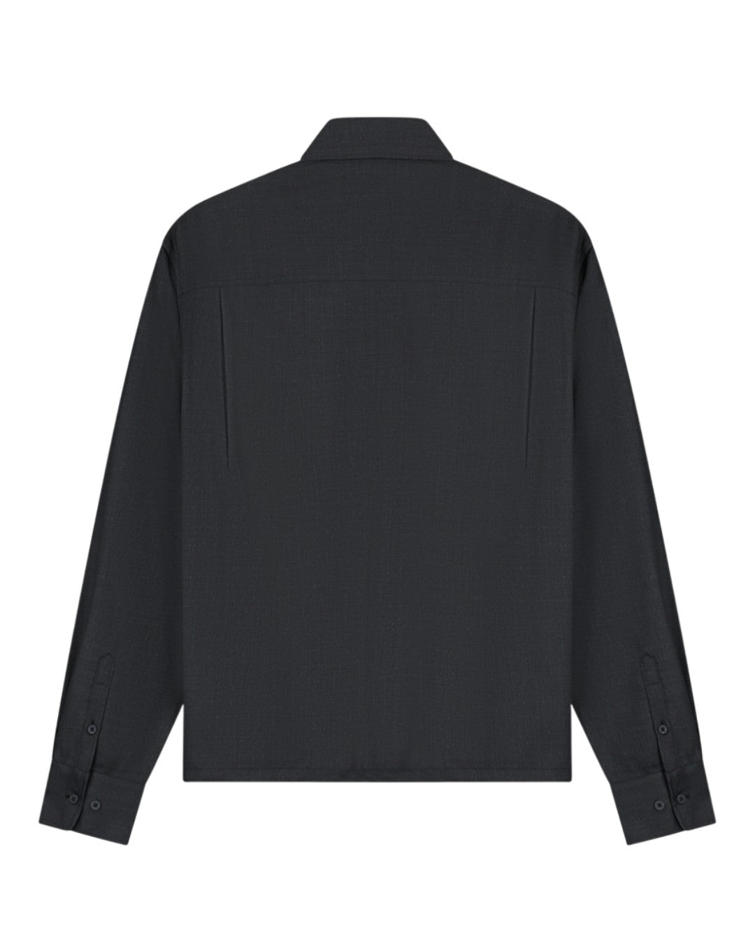 Charcoal Wool Blend Boxy Shirt