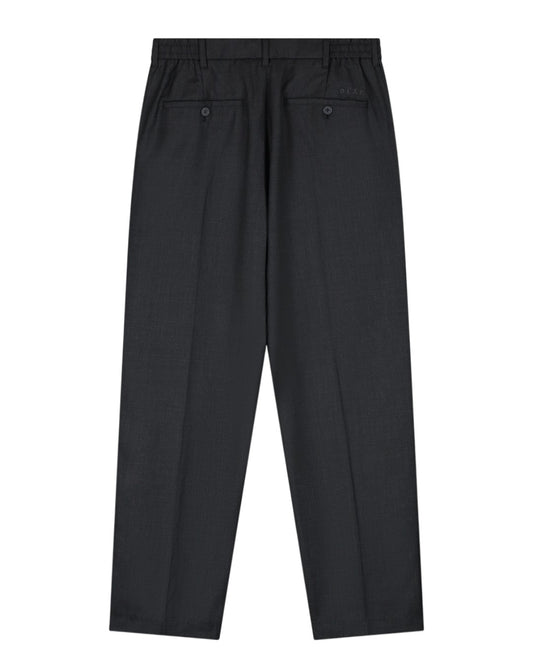 Charcoal Regular Wool Blend Pleated Trousers