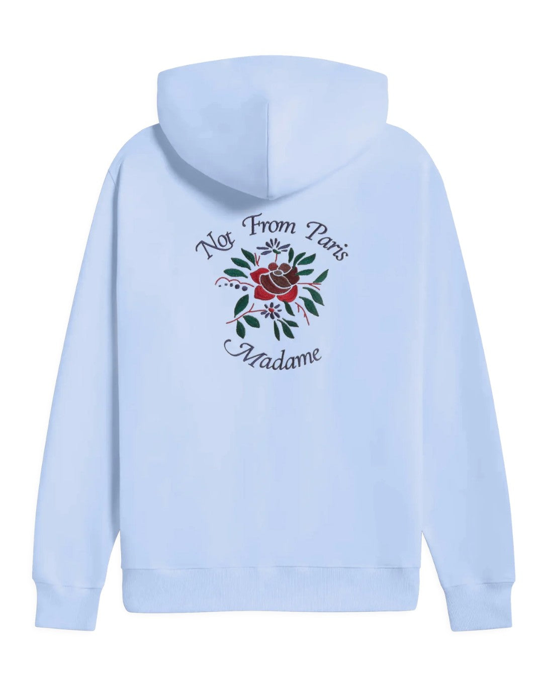 Light Blue Slogan Rose Hoodie