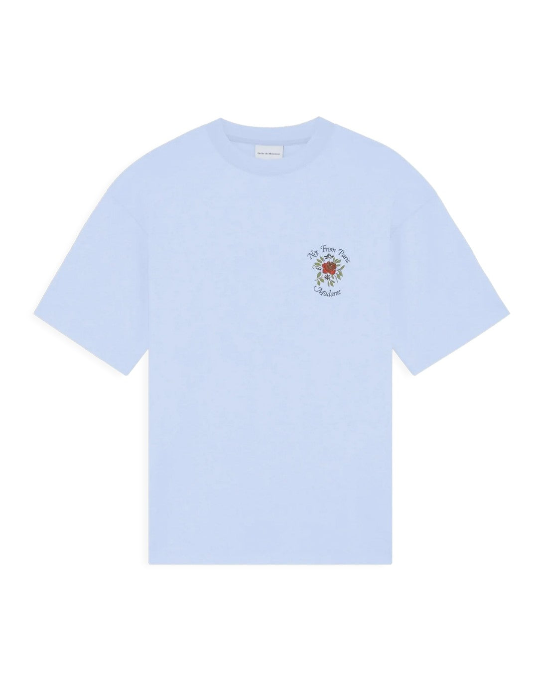 Light Blue Slogan Rose T-shirt