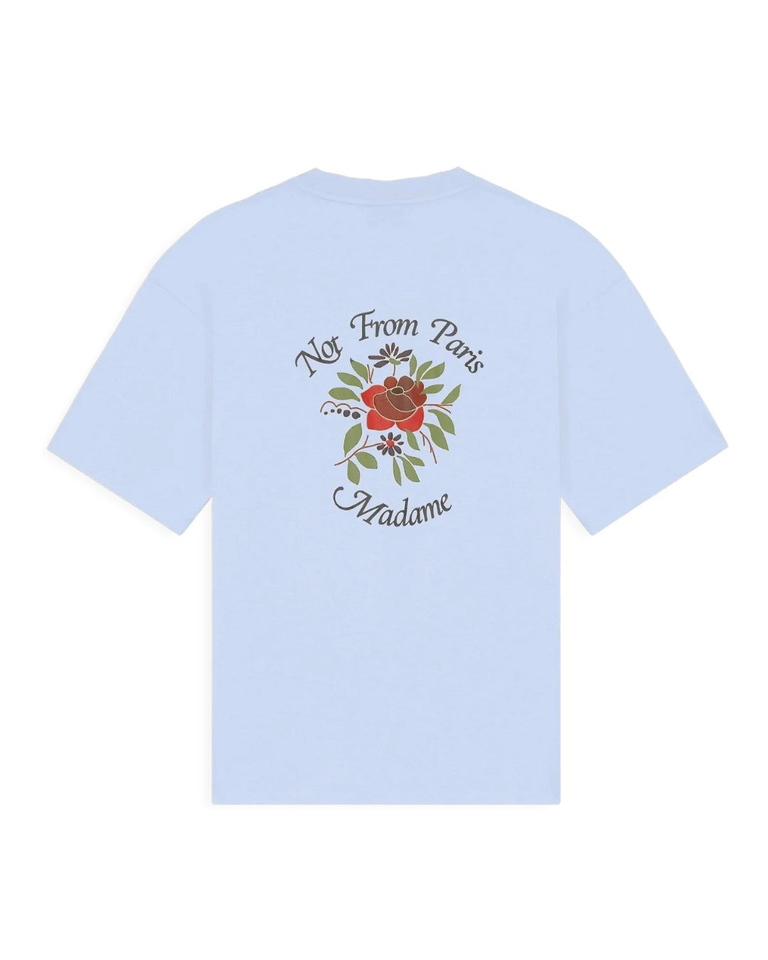 Light Blue Slogan Rose T-shirt