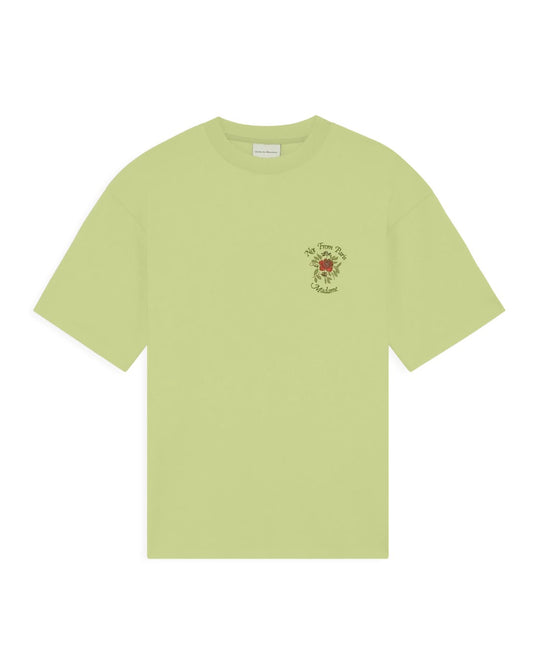 Light Olive Slogan Rose T-shirt