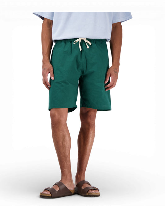 Botanical Green Loquat Cotton Ripstop Drawcord Shorts