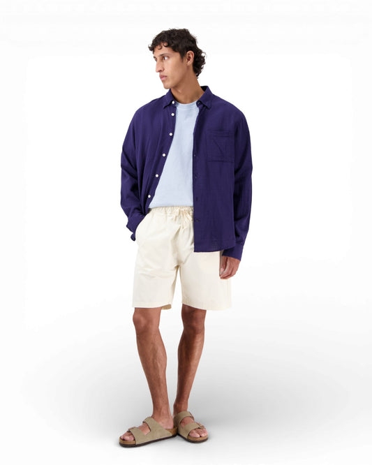 Ecru Loquat Cotton Ripstop Drawcord Shorts