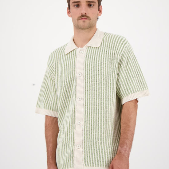 Green Hurrah Cotton 2 Colour Knitted Polo