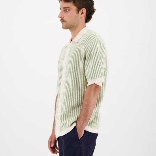 Green Hurrah Cotton 2 Colour Knitted Polo