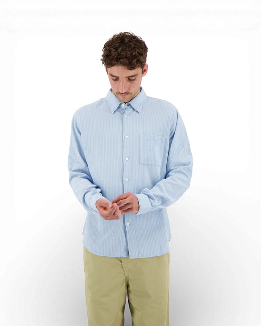 Blue KongaP Cotton Striped Shirt