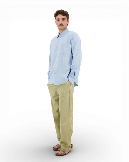 Blue KongaP Cotton Striped Shirt