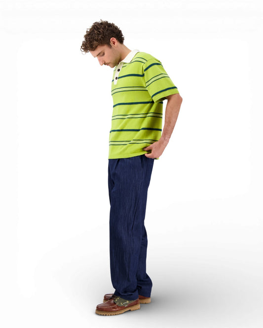 Light Blue Lundy Cotton Cashmere Blend Knitted Polo