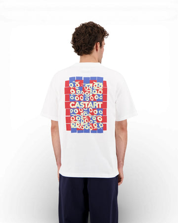 White Mirage Woven Cotton Graphic T-shirt