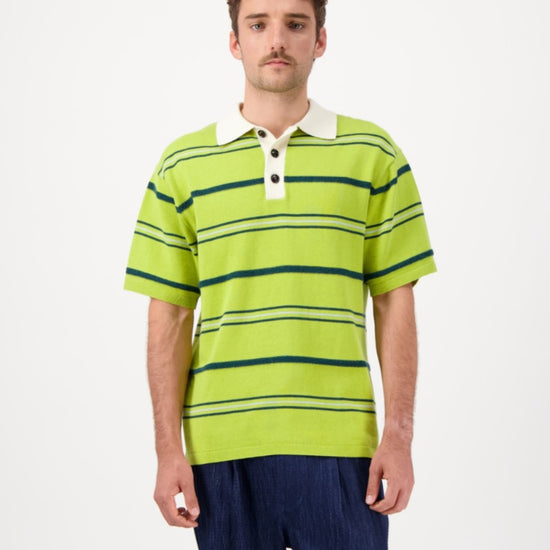Green Lundy Cotton Cashmere Blend Knitted Polo