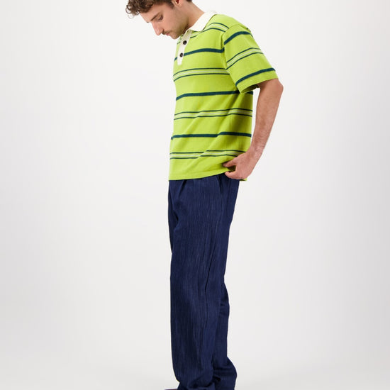 Green Lundy Cotton Cashmere Blend Knitted Polo