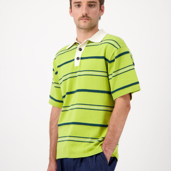 Green Lundy Cotton Cashmere Blend Knitted Polo