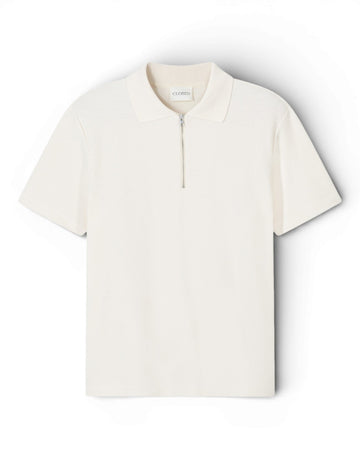 Whipped Cream Half Zip Knitted Polo