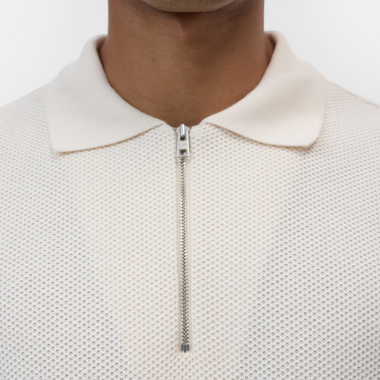 Whipped Cream Half Zip Knitted Polo