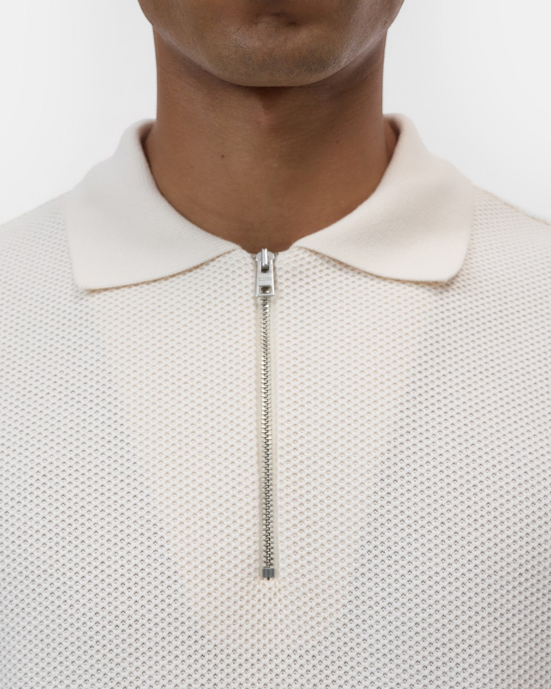 Whipped Cream Half Zip Knitted Polo