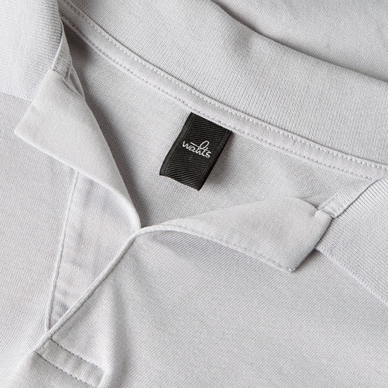 Stone Grey Knitted Cotton Structured Shortsleeve Shirt