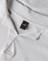 Stone Grey Knitted Cotton Structured Shortsleeve Shirt