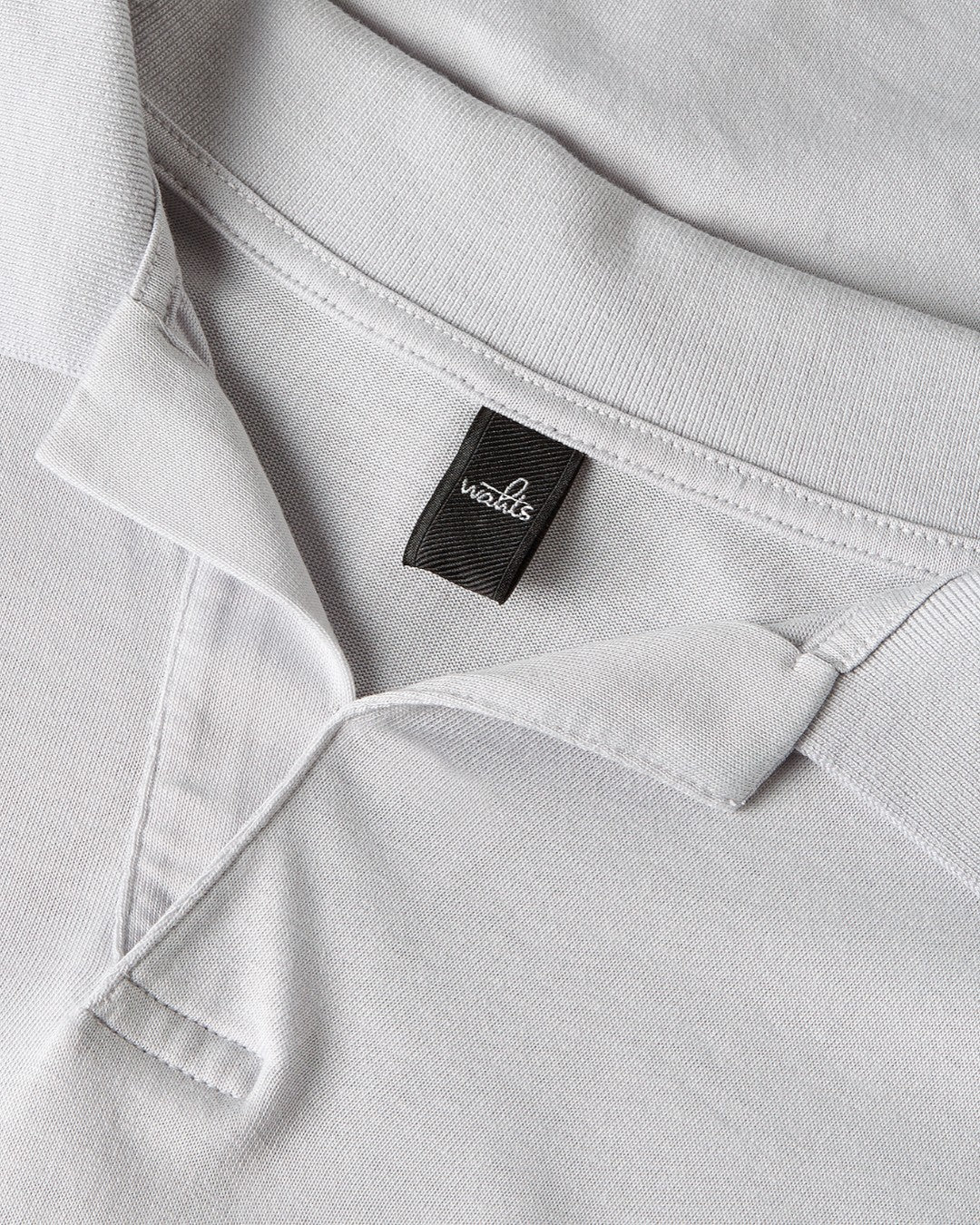 Stone Grey Knitted Cotton Structured Shortsleeve Shirt