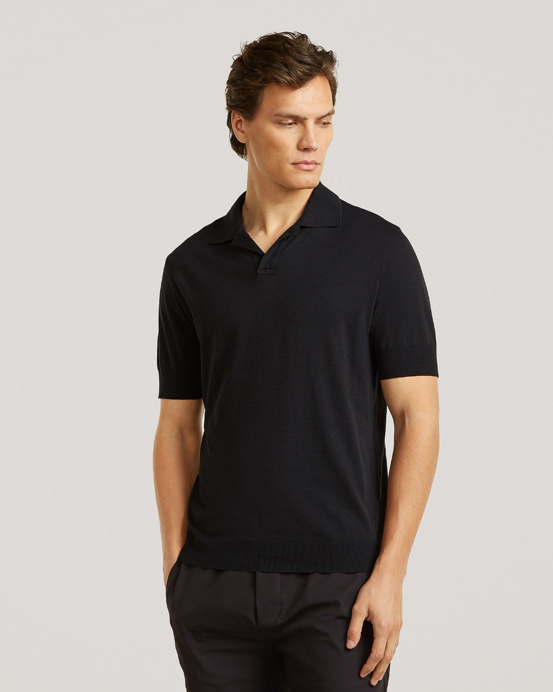 Pure Black Luxury Jersey Polo