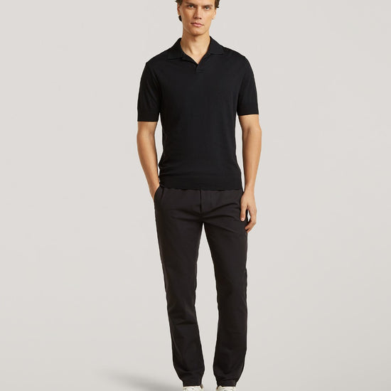 Pure Black Luxury Jersey Polo
