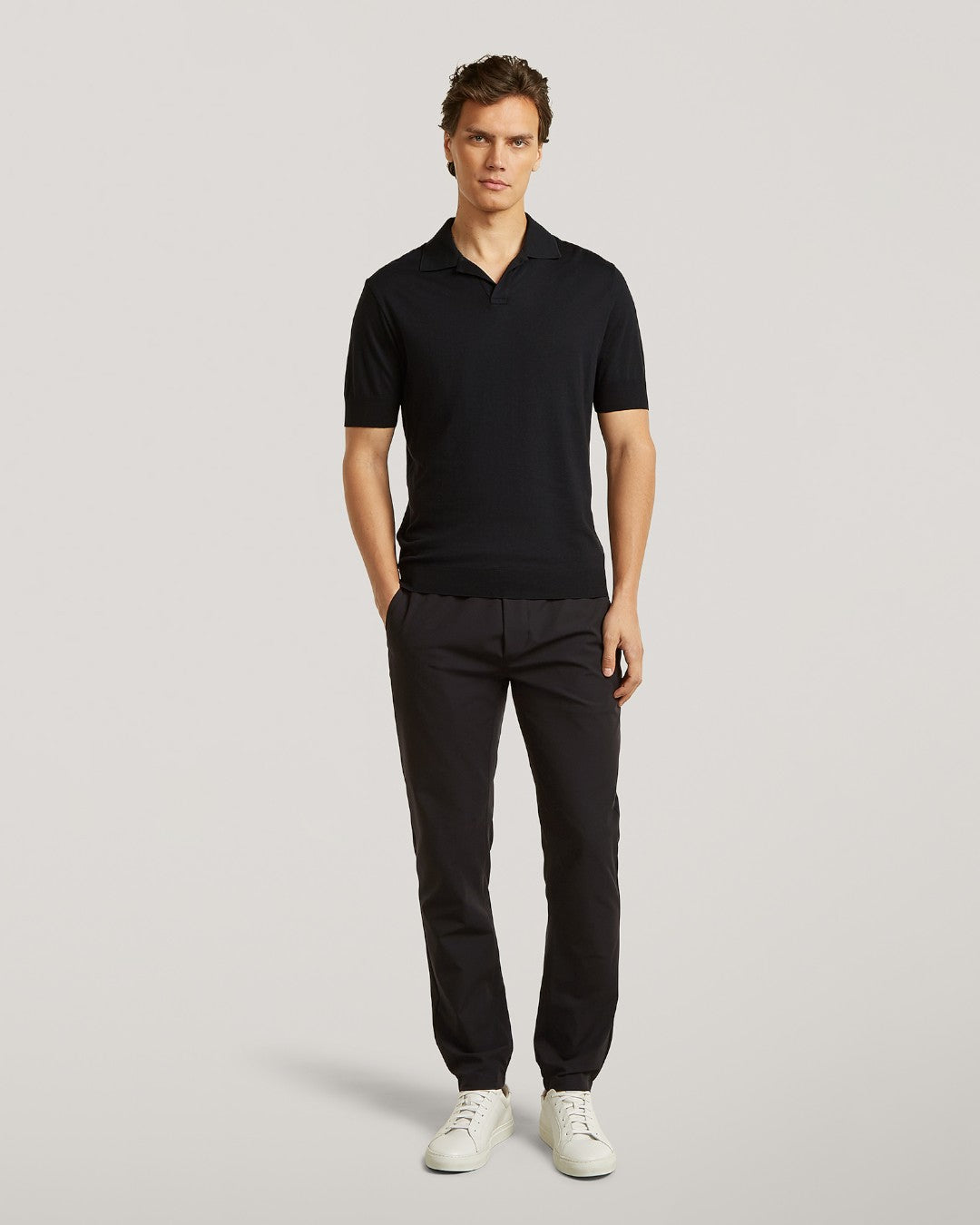 Pure Black Luxury Jersey Polo