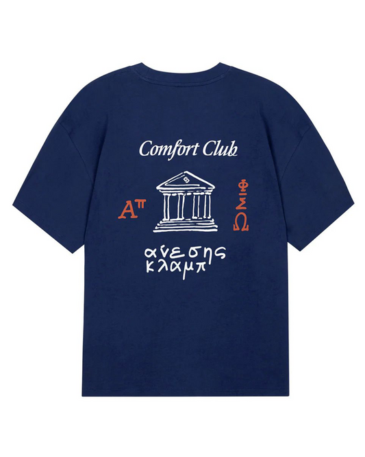 Medieval Blue Parthenon Cotton Slightly Oversized T-shirt