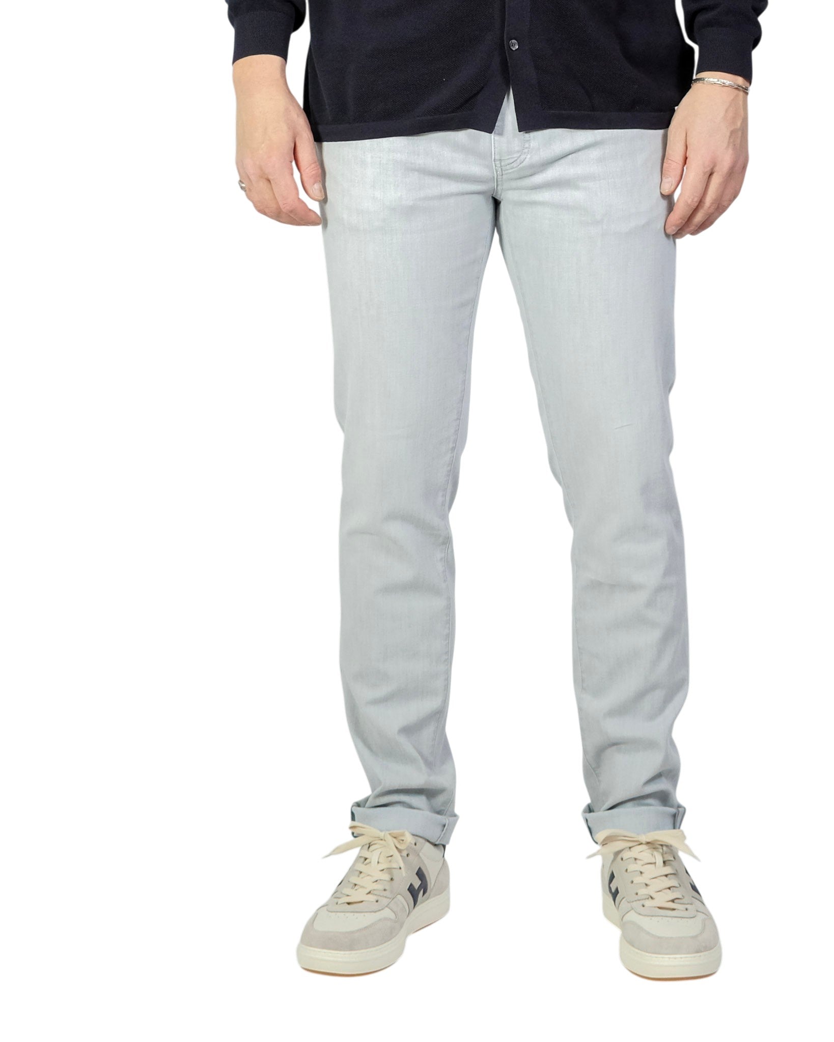 Ghisa Green Grey Coloured Denim  Denver Tapered Fit