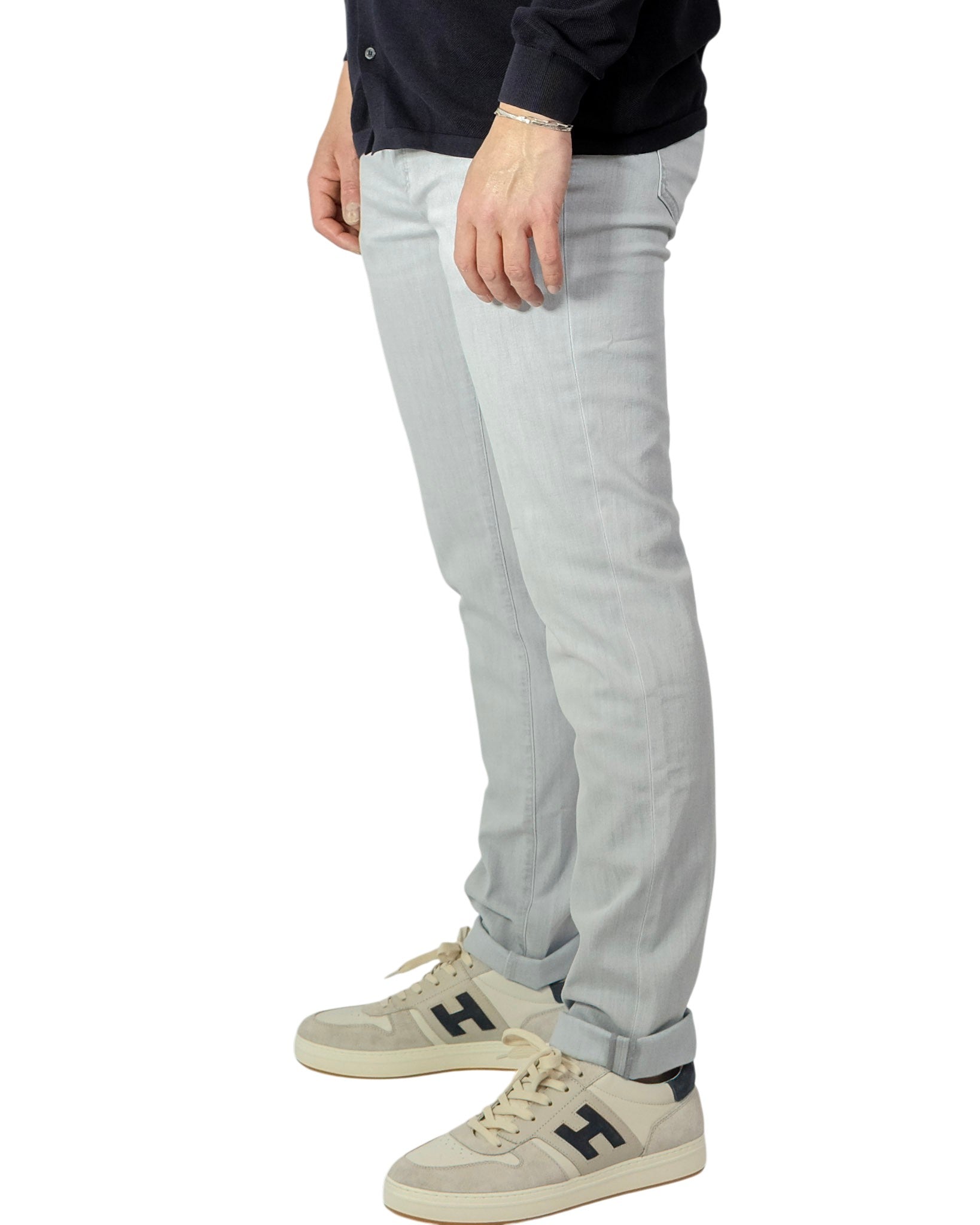 Ghisa Green Grey Coloured Denim  Denver Tapered Fit