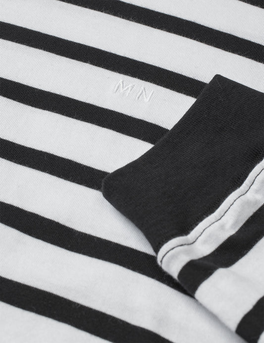 Black White Jersey Stripe Frode Longsleeve
