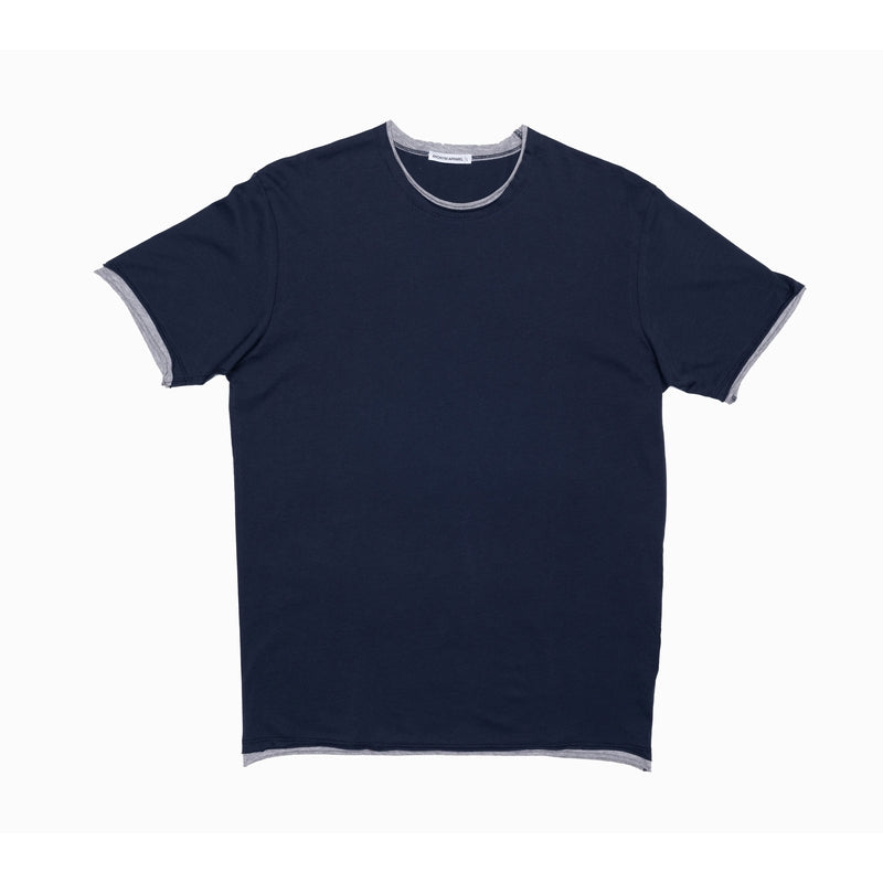 Bicolor Marine Gris Chine Marius Pima Cotton T-shirt