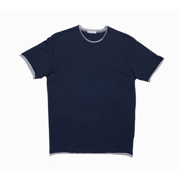 Bicolor Marine Gris Chine Marius Pima Cotton T-shirt