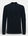 Navy Cool Dry LS Zip Polo