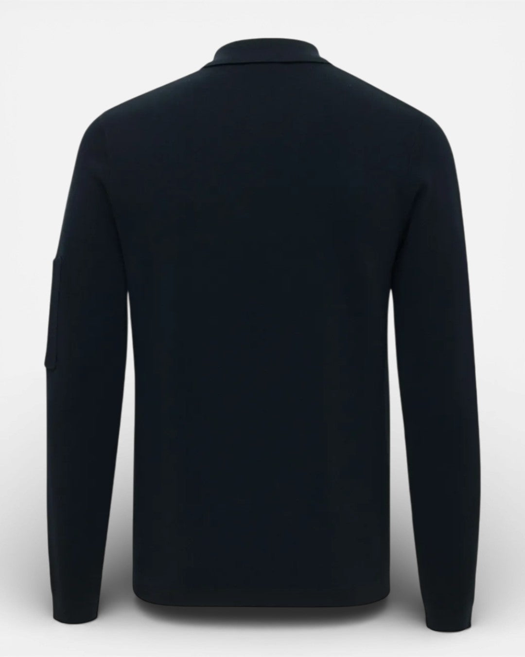 Navy Cool Dry LS Zip Polo