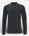 Dark Grey Cool Dry LS Zip Polo