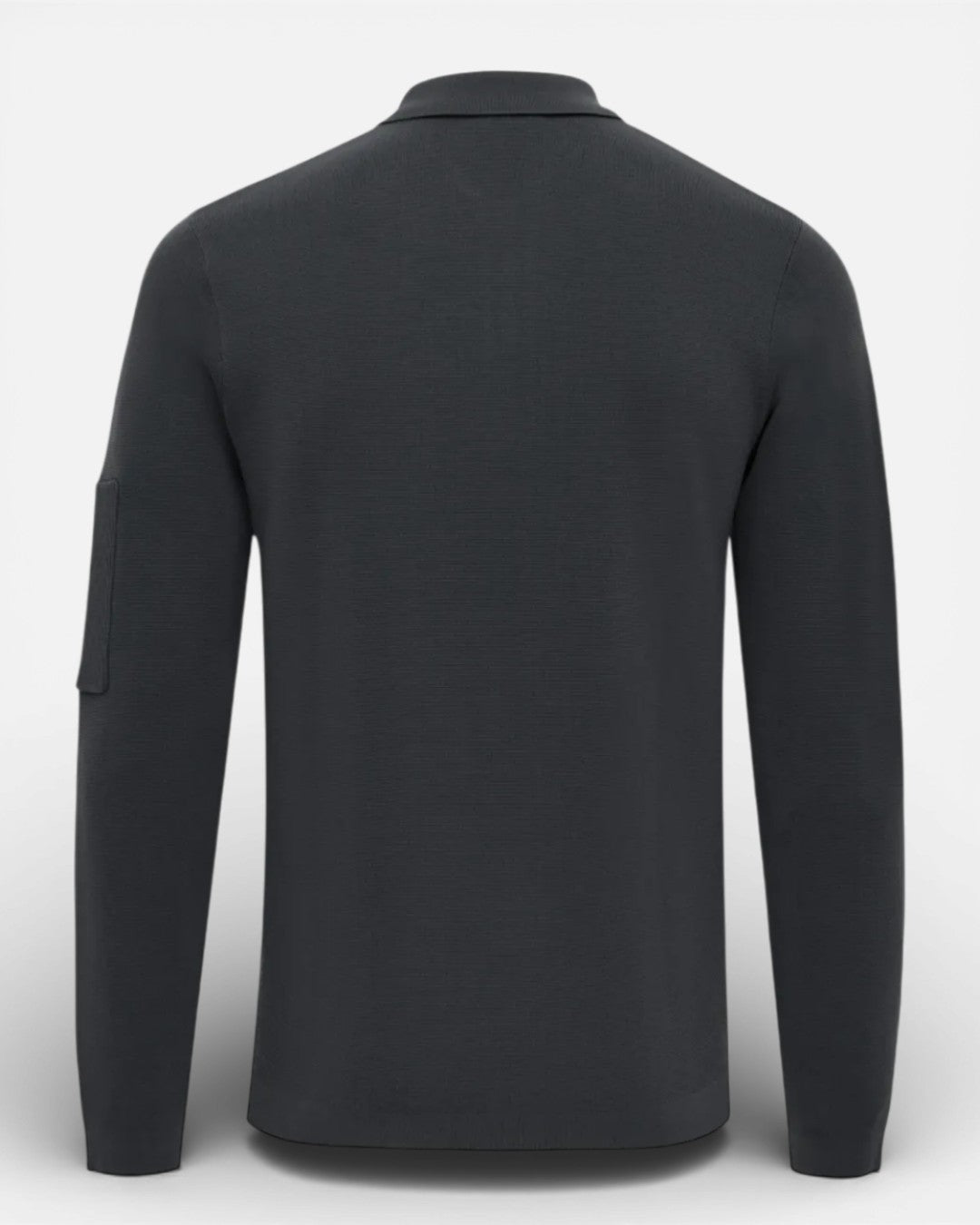 Dark Grey Cool Dry LS Zip Polo