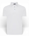 White Jersey Button Down Polo