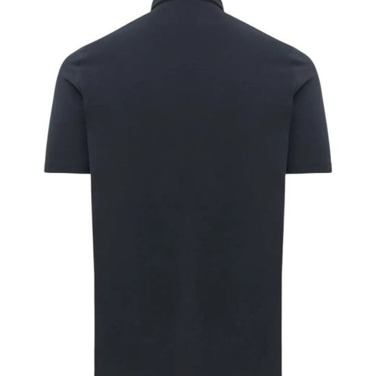 Navy Jersey Button Down Polo