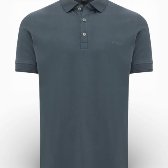 Anthracite Jersey Pique Button Down SS Polo