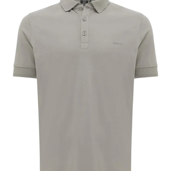 Brown Jersey Pique Button Down SS Polo