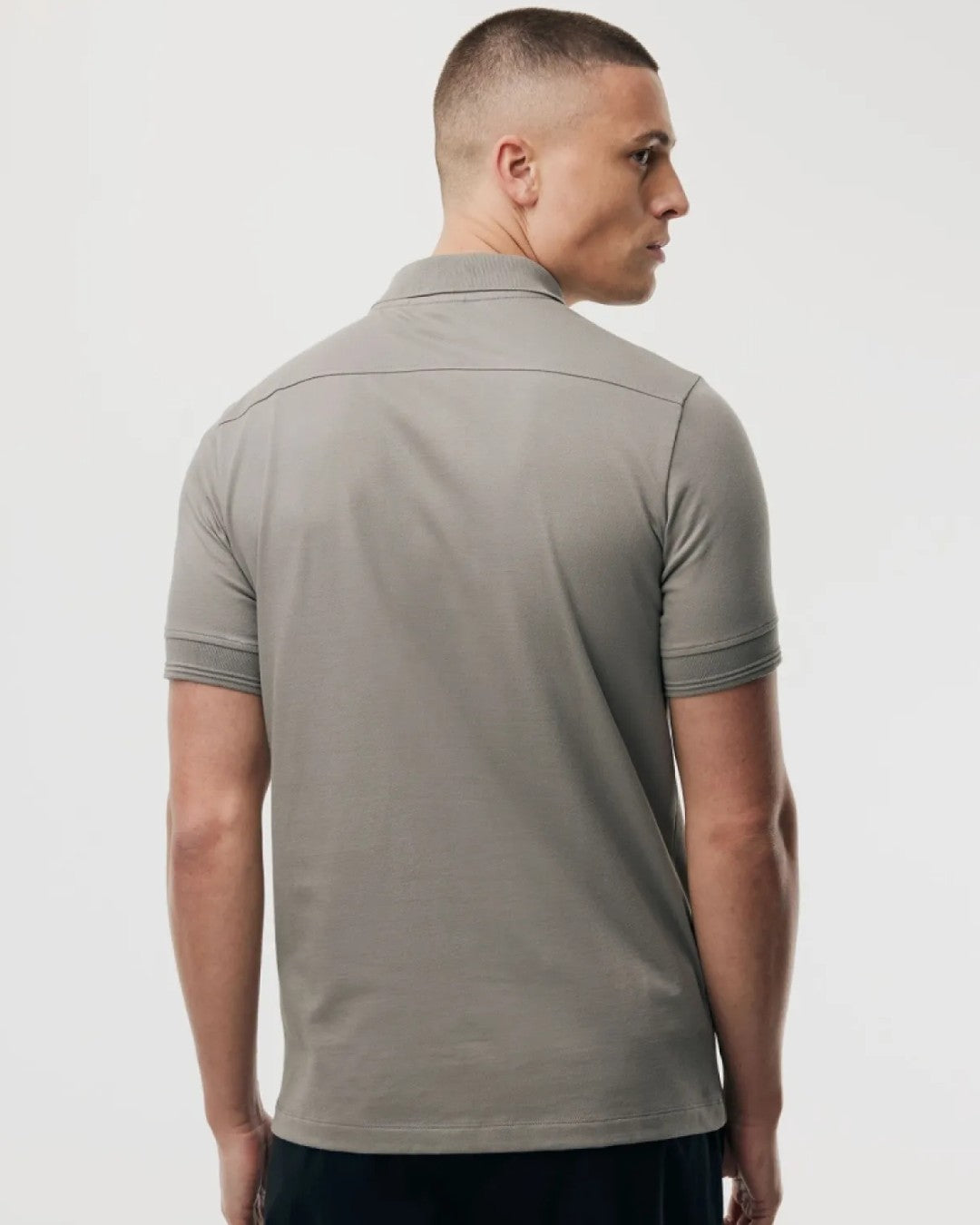 Brown Jersey Pique Button Down SS Polo