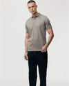 Brown Jersey Pique Button Down SS Polo